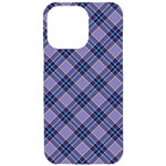 Purple Plaid Tartan 1 Diagonal iPhone 15 Pro Max Black UV Print PC Hardshell Case Front