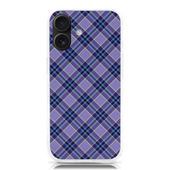 Purple Plaid Tartan 1 Diagonal Iphone 16 Tpu Uv Print Case by dressshop