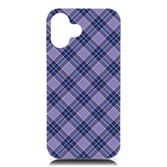 Purple Plaid Tartan 1 Diagonal Iphone 16 Plus Black Uv Print Pc Hardshell Case by dressshop