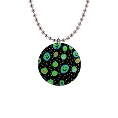 Doodle Dot Drawing 1  Button Necklace by Salmanaz77