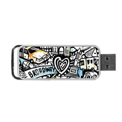 Doodle New York City Nyc Portable Usb Flash (two Sides) by Salmanaz77