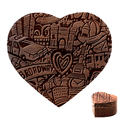 Doodle New York City Nyc Heart Wood Jewelry Box by Salmanaz77