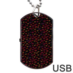 Pattern Ha Ha Ha  Abstract Black Dark Doodle Hahaha Pattern Physco Dog Tag Usb Flash (two Sides) by Salmanaz77