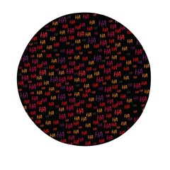 Pattern Ha Ha Ha  Abstract Black Dark Doodle Hahaha Pattern Physco Mini Round Pill Box by Salmanaz77