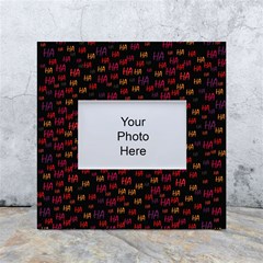 Pattern Ha Ha Ha  Abstract Black Dark Doodle Hahaha Pattern Physco White Box Photo Frame 4  X 6  by Salmanaz77