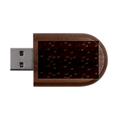 Pattern Ha Ha Ha  Abstract Black Dark Doodle Hahaha Pattern Physco Wood Oval Usb Flash Drive by Salmanaz77