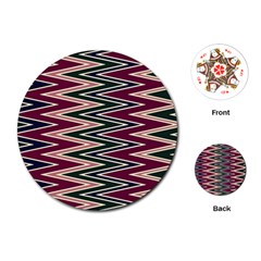 Pattern Zigzag Stripe Design Playing Cards Single Design (round) by Maspions