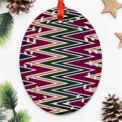 Pattern Zigzag Stripe Design Ornament (oval Filigree) by Maspions