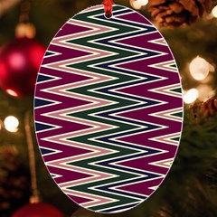 Pattern Zigzag Stripe Design Uv Print Acrylic Ornament Oval by Maspions