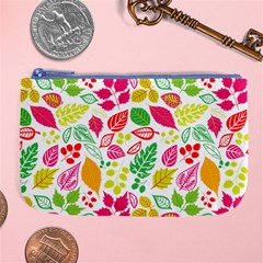 Leaves Pattern Seamless Texture Large Coin Purse by Maspions