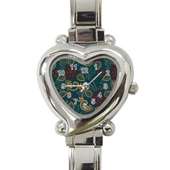 Flowers Floral Retro Flower Texture Heart Italian Charm Watch by Salmanaz77