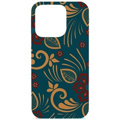 Flowers Floral Retro Flower Texture Iphone 15 Pro Black Uv Print Pc Hardshell Case by Salmanaz77