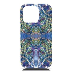 Blue Arabesque Iphone 16 Pro Max Black Uv Print Pc Hardshell Case by kaleidomarblingart