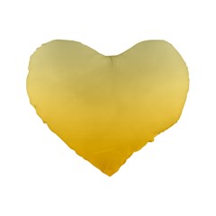 Cream Yellow To Amber Orange Linear Gradient Standard 16  Premium Heart Shape Cushions by GradientsOmbre