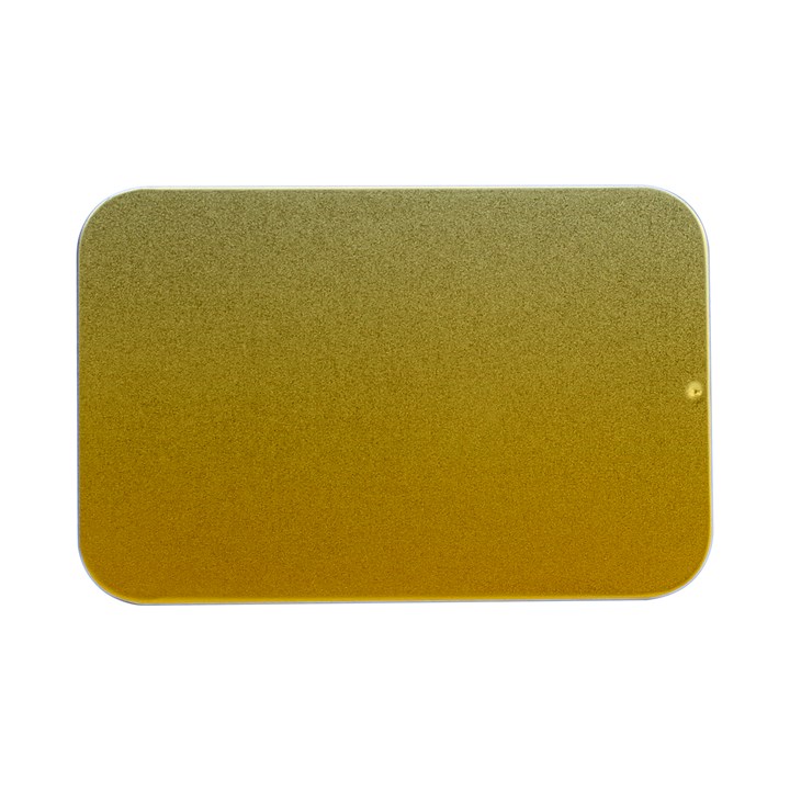 Cream Yellow To Amber Orange Linear Gradient Open Lid Metal Box (Silver)  