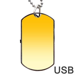 Amber Orange To Cream Yellow Linear Gradient Dog Tag Usb Flash (two Sides) by GradientsOmbre