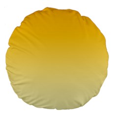 Amber Orange To Cream Yellow Linear Gradient Large 18  Premium Flano Round Cushions by GradientsOmbre