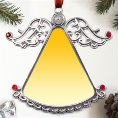 Amber Orange To Cream Yellow Linear Gradient Metal Angel With Crystal Ornament by GradientsOmbre