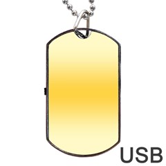 Cream Yellow To Amber Orange Bilinear Gradient Dog Tag Usb Flash (one Side) by GradientsOmbre