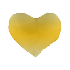 Cream Yellow To Amber Orange Bilinear Gradient Standard 16  Premium Flano Heart Shape Cushions by GradientsOmbre