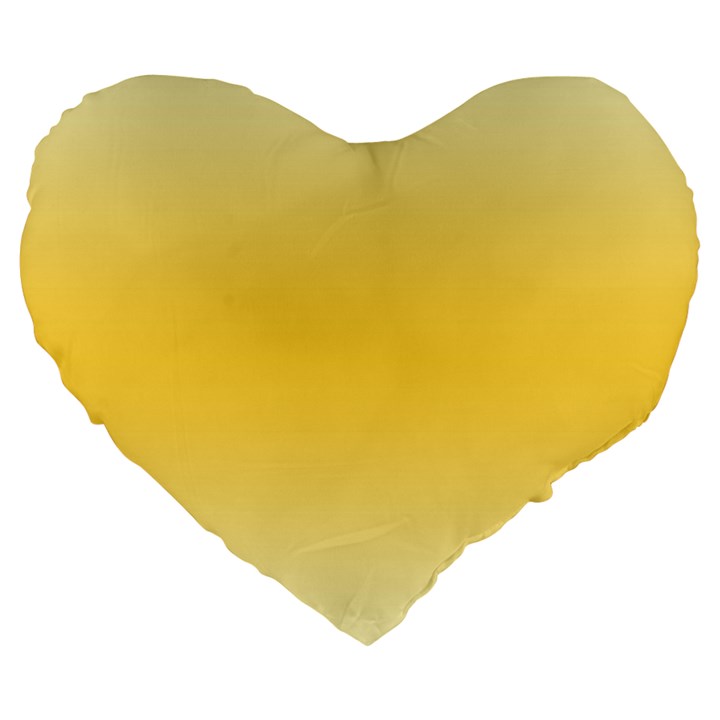 Cream Yellow To Amber Orange Bilinear Gradient Large 19  Premium Flano Heart Shape Cushions