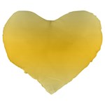 Cream Yellow To Amber Orange Bilinear Gradient Large 19  Premium Flano Heart Shape Cushions Back