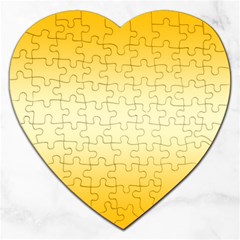 Amber Orange To Cream Yellow Bilinear Gradient Jigsaw Puzzle (heart) by GradientsOmbre