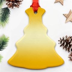 Amber Orange To Cream Yellow Bilinear Gradient Ornament (christmas Tree)  by GradientsOmbre