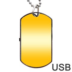 Amber Orange To Cream Yellow Bilinear Gradient Dog Tag Usb Flash (one Side) by GradientsOmbre