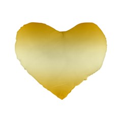 Amber Orange To Cream Yellow Bilinear Gradient Standard 16  Premium Heart Shape Cushions by GradientsOmbre