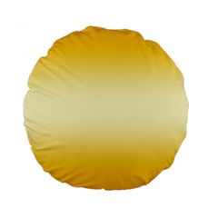 Amber Orange To Cream Yellow Bilinear Gradient Standard 15  Premium Flano Round Cushions by GradientsOmbre