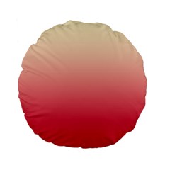 Cream Yellow To Crimson Red Linear Gradient Standard 15  Premium Flano Round Cushions by GradientsOmbre