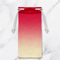 Crimson Red To Cream Yellow Linear Gradient Jewelry Bag by GradientsOmbre