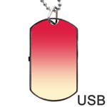 Crimson Red To Cream Yellow Linear Gradient Dog Tag USB Flash (One Side) Front