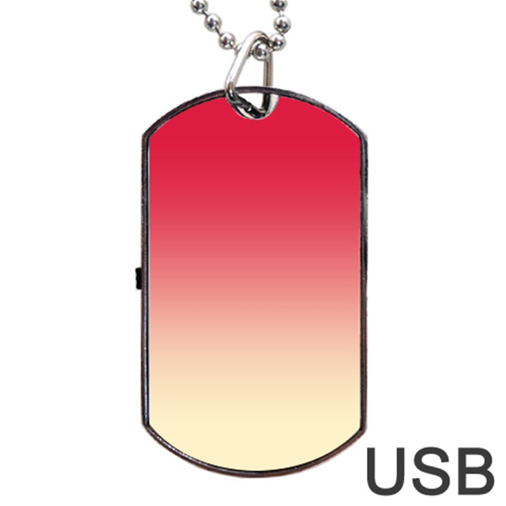 Crimson Red To Cream Yellow Linear Gradient Dog Tag USB Flash (One Side)