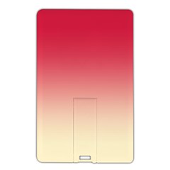 Crimson Red To Cream Yellow Linear Gradient Name Card Style Usb Flash Drive by GradientsOmbre