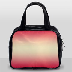 Crimson Red To Cream Yellow Bilinear Gradient Classic Handbag (two Sides) by GradientsOmbre