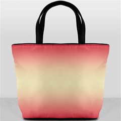 Crimson Red To Cream Yellow Bilinear Gradient Bucket Bag by GradientsOmbre