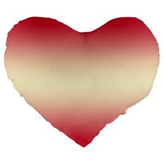 Crimson Red To Cream Yellow Bilinear Gradient Large 19  Premium Flano Heart Shape Cushions by GradientsOmbre