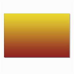 Electric Yellow To Burgundy Red Linear Gradient Postcard 4 x 6  (pkg Of 10) by GradientsOmbre