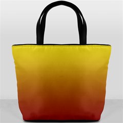 Electric Yellow To Burgundy Red Linear Gradient Bucket Bag by GradientsOmbre