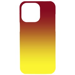 Burgundy Red To Electric Yellow Linear Gradient Iphone 15 Pro Max Black Uv Print Pc Hardshell Case by GradientsOmbre