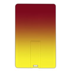 Burgundy Red To Electric Yellow Linear Gradient Name Card Style Usb Flash Drive by GradientsOmbre