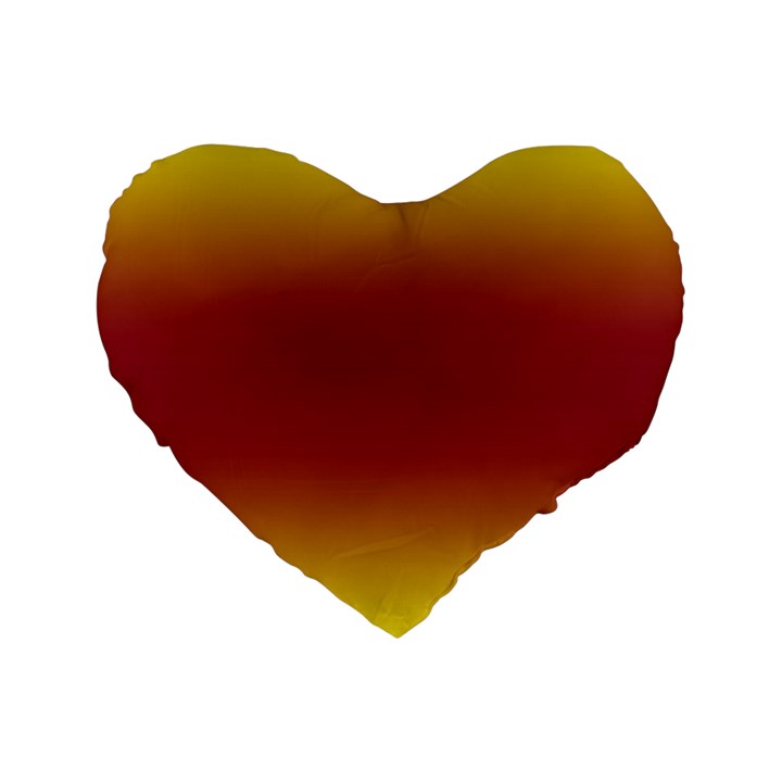 Electric Yellow To Burgundy Red Bilinear Gradient Standard 16  Premium Heart Shape Cushions