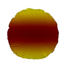 Electric Yellow To Burgundy Red Bilinear Gradient Standard 15  Premium Flano Round Cushions by GradientsOmbre