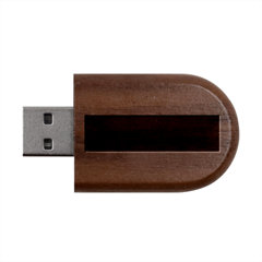 Electric Yellow To Burgundy Red Bilinear Gradient Wood Oval Usb Flash Drive by GradientsOmbre