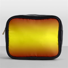 Burgundy Red To Electric Yellow Bilinear Gradient Mini Toiletries Bag (one Side) by GradientsOmbre