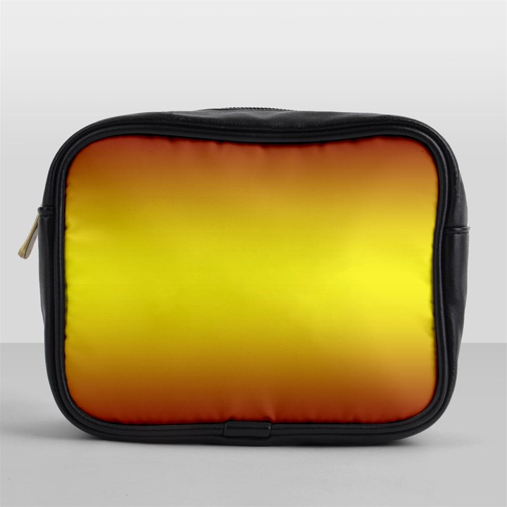 Burgundy Red To Electric Yellow Bilinear Gradient Mini Toiletries Bag (One Side)