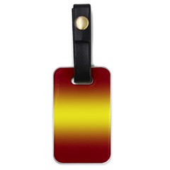 Burgundy Red To Electric Yellow Bilinear Gradient Luggage Tag (one Side) by GradientsOmbre