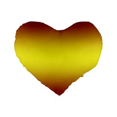 Burgundy Red To Electric Yellow Bilinear Gradient Standard 16  Premium Heart Shape Cushions by GradientsOmbre